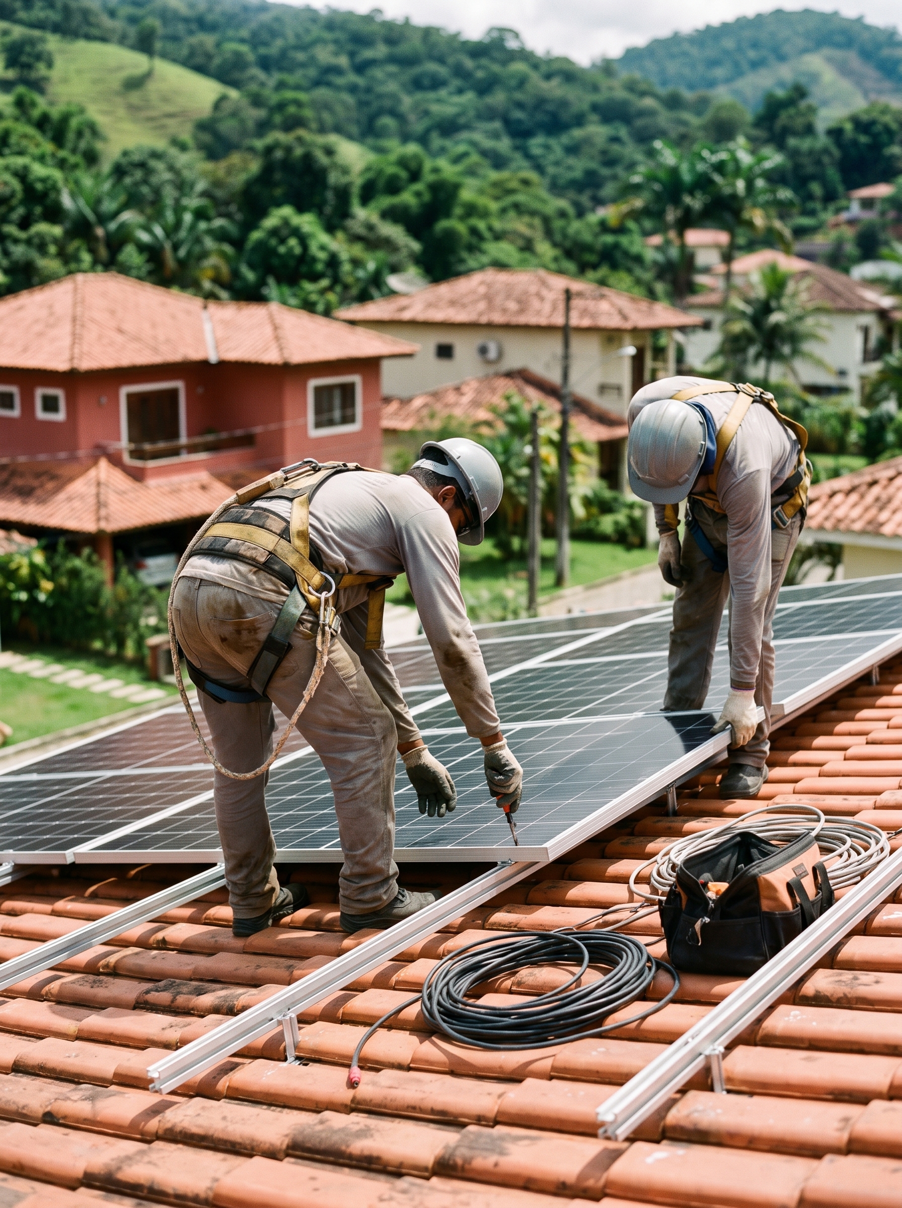 Instalação solar residencial