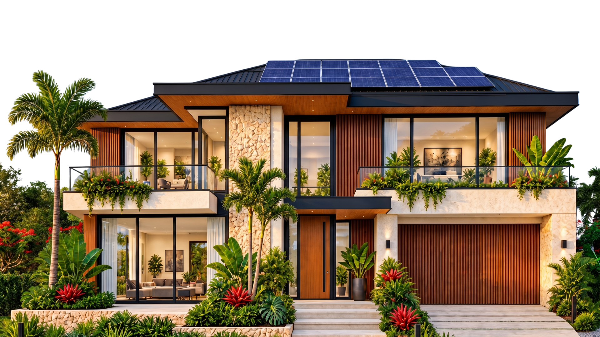 Casa moderna com painéis solares instalada pela Nuvem Energy em Bragança Paulista.